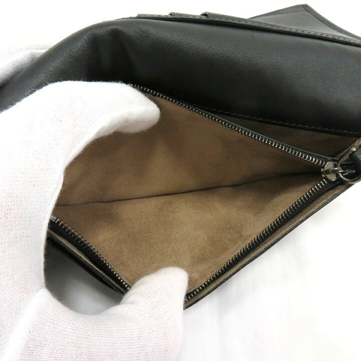 楽天市場】エルメネジルドゼニア ブラック 編み込み 財布 長財布  