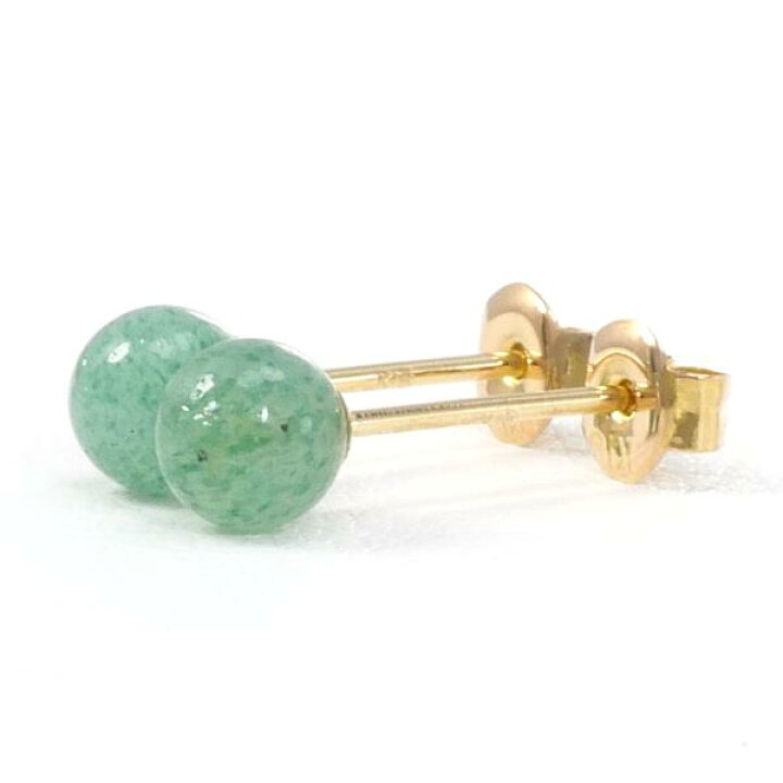 K1818金×翡翠イヤリングヴィンテージレトロアクセサリージュエリー 