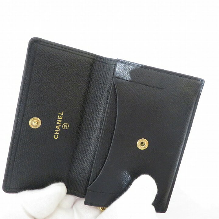 楽天市場】シャネル CHANEL ココボタン キャビアスキン レザー コイン 