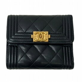 シャネル CHANEL マトラッセ ボーイ スモールフラップウォレット 財布 3つ折り財布 レディース 送料無料 【中古】【あす楽】