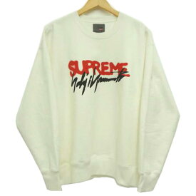 SUPREME x YOHJI YAMAMOTO シュプリームxヨージヤマモト/ロゴクルーネックスウェット WHT/M/メンズインナー/Aランク/75【中古】