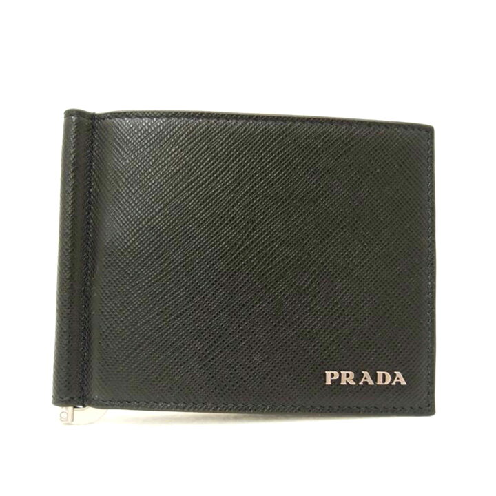 楽天市場】PRADA プラダ 黒 レザー メンズ マネークリップ 