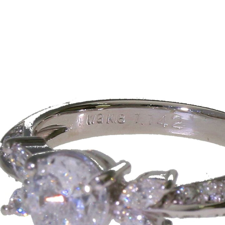 楽天市場】◎K18WGダイヤリング1.142/0.24/0.15ct/#11/リング/Aランク  