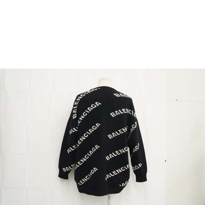 楽天市場】BALENCIAGA バレンシアガ/総柄ロゴクルーネッックセーター  