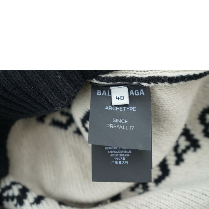 楽天市場】BALENCIAGA バレンシアガ/総柄ロゴクルーネッックセーター  