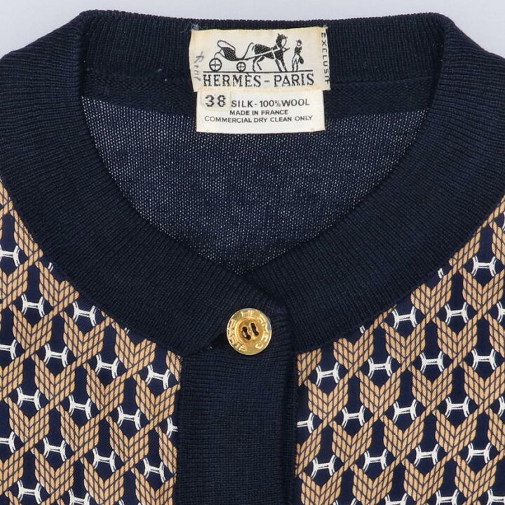 楽天市場】HERMES エルメス/シルクカーディガン/名入リ************/38  