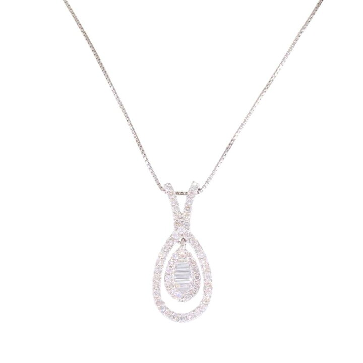楽天市場】K18WGダイヤネックレス0.50ct/Aランク/78【中古  