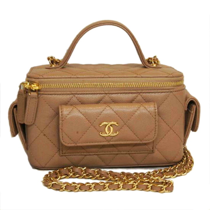 楽天市場】CHANEL シャネル/ピンクベージュキャビアスキンバニティ 