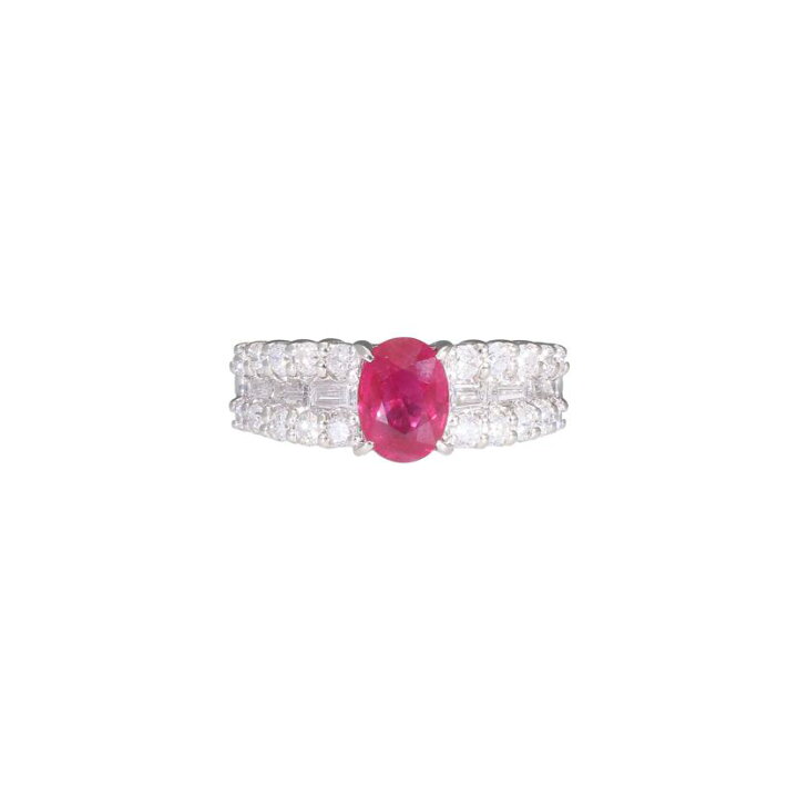 楽天市場】◎PT900ルビーダイヤリング1.40/D1.00ct/Aランク/59【中古  