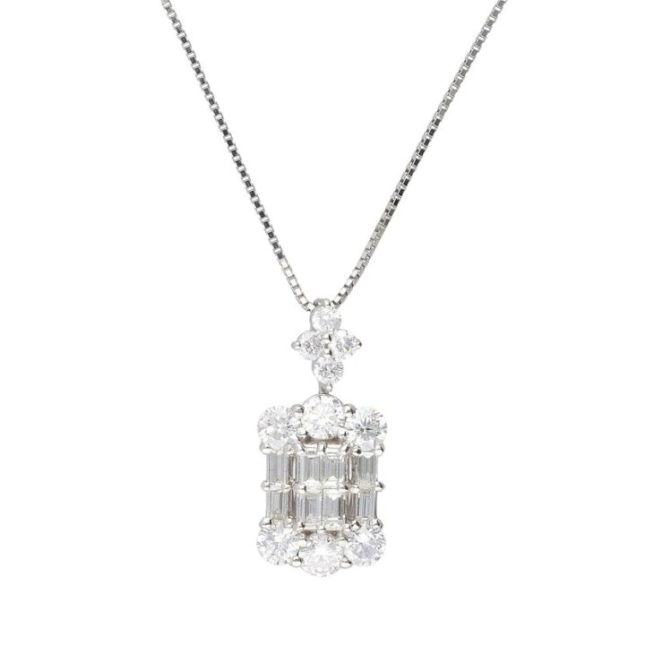 楽天市場】◎PT900/850ダイヤネックレス1.50ct/Aランク/59【中古  