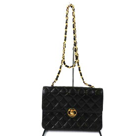 CHANEL シャネル/サークルココマーク/マトラッセショルダーバッグ/黒/ゴールド金具/327****/Aランク/84【中古】