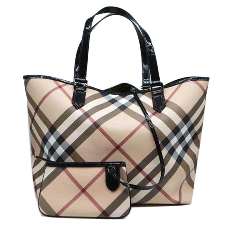 楽天市場】BURBERRY バーバリー/ノバチェックコーテッドパテントレザー  