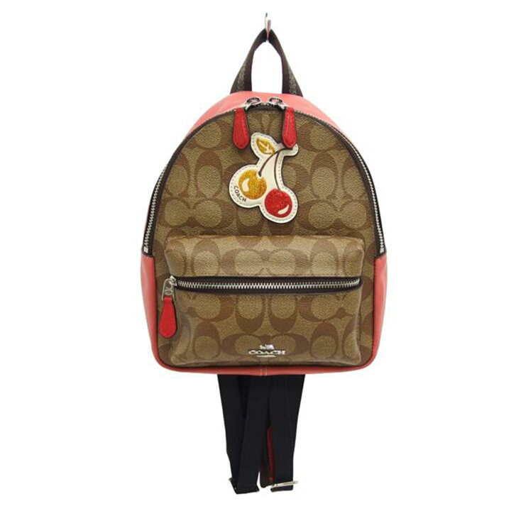 楽天市場】COACH コーチ/シグネチャー/チェリーワッペンPVC×レザー 