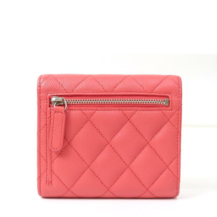 楽天市場】CHANEL シャネル/キャビアスキン 二つ折り財布 ピンク/A  