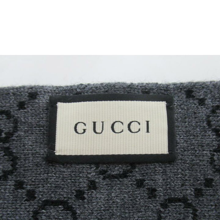 楽天市場】GUCCI グッチ/リバーシブルマフラー/ブラック・グレー  