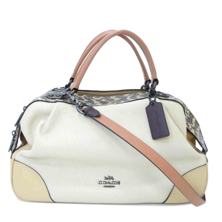 楽天市場】COACH コーチ/パイソン×レザー2WAYハンドバッグ/69622/M18 