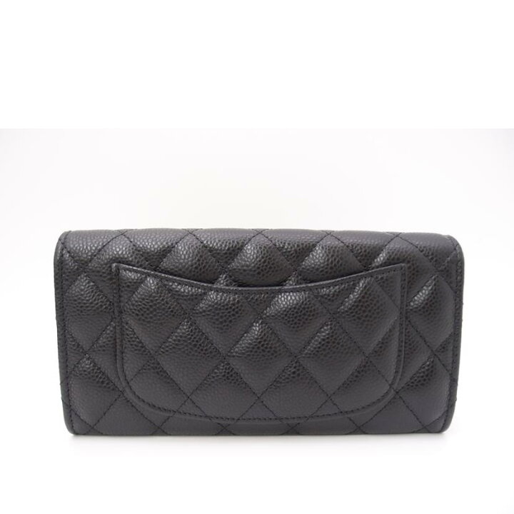楽天市場】CHANEL シャネル/キャビアスキンクラシック長財布/ブラック  