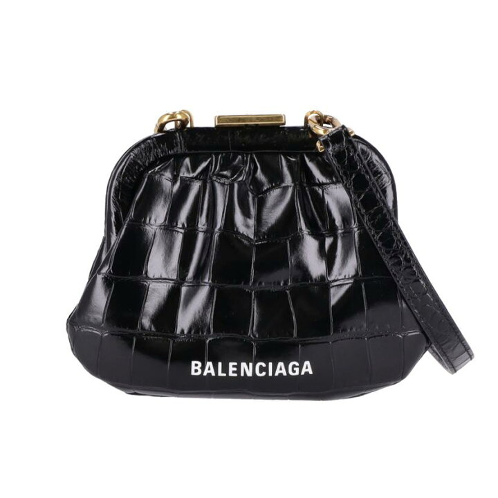 楽天市場】BALENCIAGA バレンシアガ/クロコ型押しがま口ショルダー  