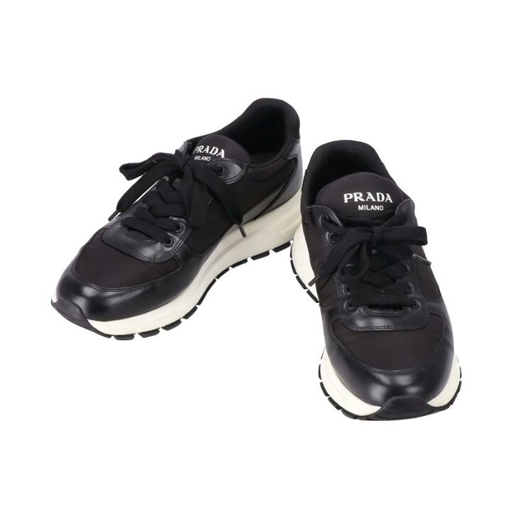 楽天市場】PRADA プラダ/レザー×メッシュスニーカー/3487/サイズ:8/AB  