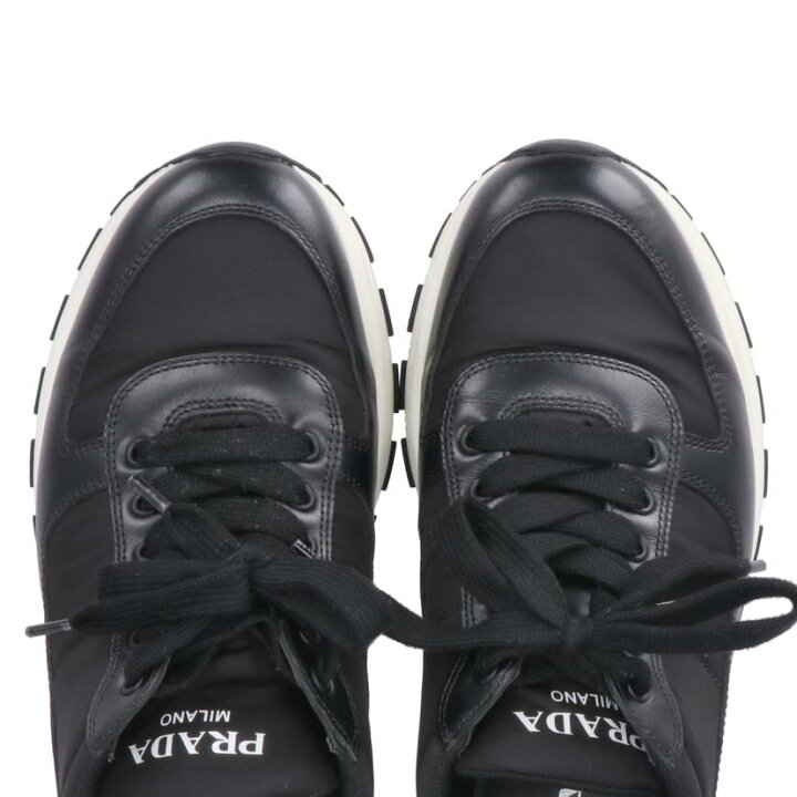 楽天市場】PRADA プラダ/レザー×メッシュスニーカー/3487/サイズ:8/AB 
