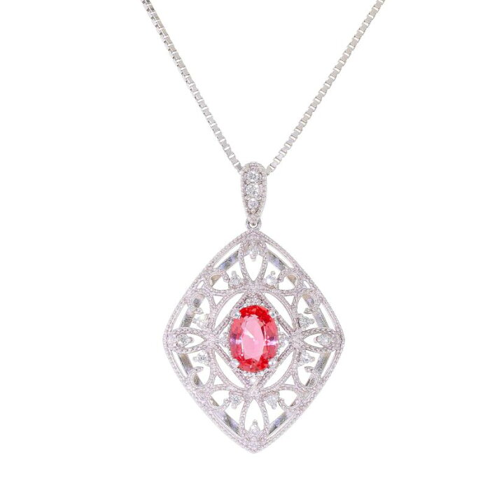 楽天市場】K18WGパパラチアサファイアダイヤネックレスS1.17/D0.146 ct 