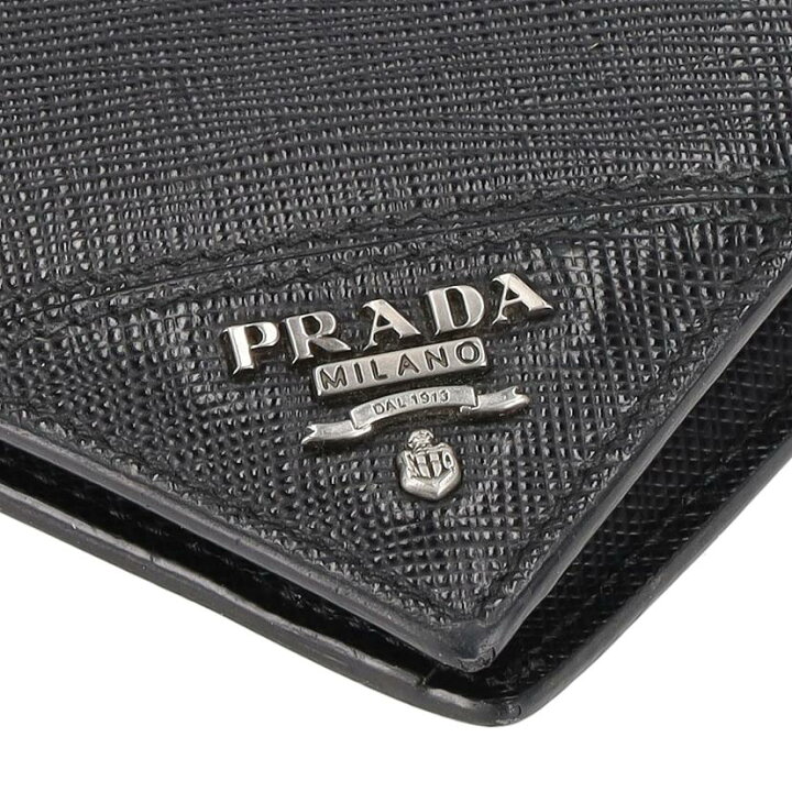 楽天市場】PRADA プラダ/サフィアーノ二つ折り財布/ブラック/2M0738/AB  