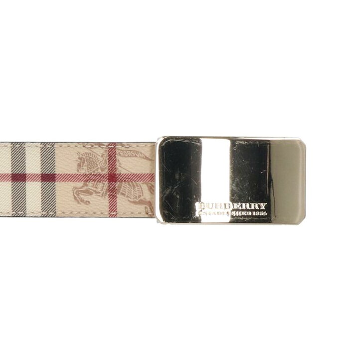 楽天市場】BURBERRY/メンズベルト チェック柄 ロゴバックル/ABランク 
