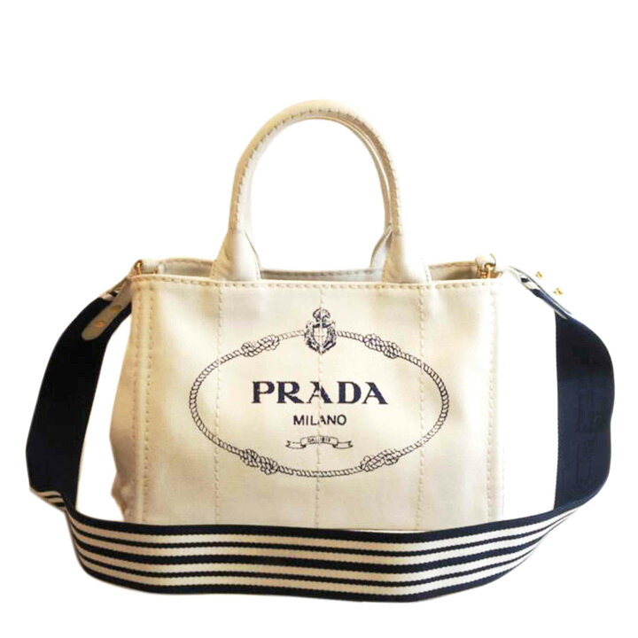楽天市場】PRADA プラダ/ミニカナパ2WAY/キャンバスホワイト/1BG439 