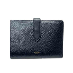 ◇極美品◇セリーヌ ラージジップウォレット ブラック×ゴールド金具 