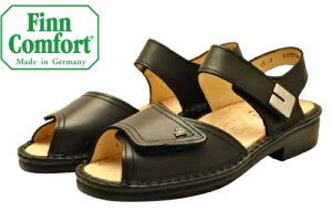 ドイツ製 Finn Comfort フィンコンフォート レディースサンダル 外反母趾 魚の目 対応 2408 LUXOR ルクソール 黒【送料無料05_52】