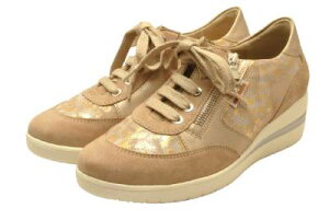 moMbils モビルス PATRIZIA サンド 履き心地の良いヒールアップシューズ ジッパー付きウオーキングシューズ