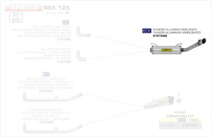 ARROW / A[ APRILIA RS4125 '17 e}[NTHUNDER ALUM. TCT[ [o[W FOR 51013MI/KZ  | 51515AO