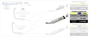 ARROW / A[ YAMAHA YZF-R125 2019 E}[N `^T_[ TCT[ J[{GhL | 51518PK