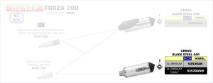 ARROW / �A���[ HONDA FORZA 300 '18 E�}�[�N�� �A���~�j�E���_�[�N URBAN �T�C�����T�[ �u���b�N�X | 53530ANN