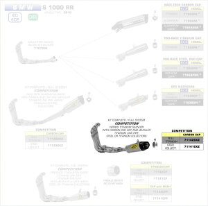 ARROW / A[ BMW S 1000 RR '15 COMPETITION tVXe [o[W + X`[RN^[ +  | 71141CKZ