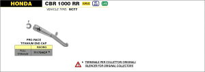 ARROW / A[ HONDA CBR 1000 RR/SP PRO RACE TCT[ + EFfbh `^ NpCv + DBL | 71175HCP
