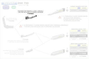 ARROW / A[ SUZUKI GSR 750 '11 2:1 XeX~bhpCv A[RN^[p + ORIGINAL + PRO RACIN | 71445MI