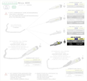 ARROW / A[ KAWASAKI NINJA 400 '18 E}[N jN DARK GP2 TCT[ EFfbh | 71541GPI