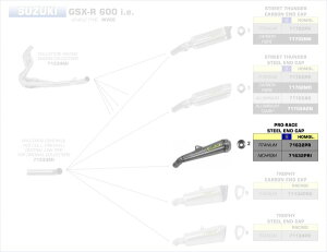 ARROW / A[ SUZUKI GSX-R 600 '06/ GSX-R 750 '06 XeX E}[N GL][Xg ARROW RN^ | 71632PRI
