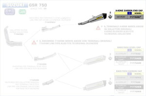 ARROW / A[ SUZUKI GSR 750 '11/13 E}[N X`[ X-KONE TCT[ J[{GhL | 71776XKI
