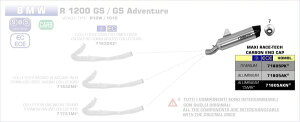 ARROW / A[ BMW R 1200 GS '13 E}[N A~jE_[N MAXI RACE-TECH TCT[ J[{ | 71805AKN