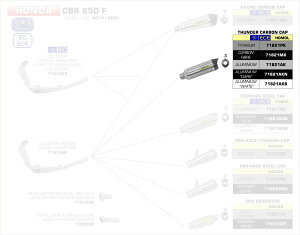 ARROW / A[ HONDA CBR 650 F '14/CB 650 '17 e}[N A~_[NT_[ TCT[ J[{G | 71821AKN