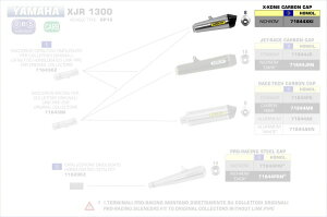 ARROW / A[ YAMAHA XJR 1300 '09/16 e}[N X-KONE jNE TCT[ J[{GhLbv | 71844XKI