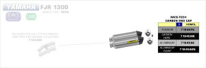 ARROW / A[ YAMAHA FJR 1300 '16 e}[N A~jE RH+LH RACE-TECH TCT[ J[{Gh | 71845AK