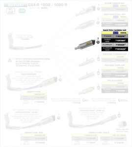 ARROW / A[ SUZUKI GSX-R 1000 '17 e}[N A~jE_[N RACE TECH TCT[ J[{G | 71855AKN