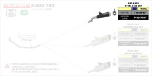 ARROW / A[ HONDA X-ADV '17 E}[N PRO RACE jN TCT[ IWi / ArrowRN | 71864PRI
