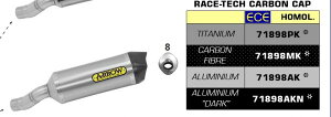 ARROW / A[ KAWASAKI ZX-6R 636 '19 E}[N RACE TECH A~TCT[ J[{GhL | 71898AK