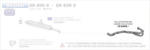 ARROW / �A���[ SUZUKI DR 600 R '85/87 2:1 �X�e�����X�R���N�^�[ ARROW + �I���W�i���R���N�^�[ | 72124PD
