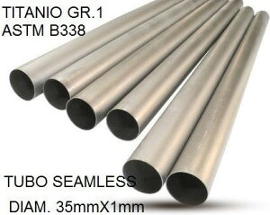 GPR / W[s[A[ Caf Racer Tubo titanio seamleSs D. 35mm X 1mm L.1000mm Titanio seamless Gr.1 TUBE AISI Tig L.10