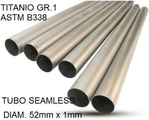 GPR / W[s[A[ Caf Racer Tubo titanio seamleSs D. 52mm X 1mm L.1000mm Titanio seamless Gr.1 TUBE AISI Tig L.10